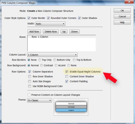 screenshot from Column Composer Magic extension Screenshot